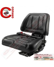 Sedile omologato in pvc con sospensioni meccaniche completo di cintura di sicure