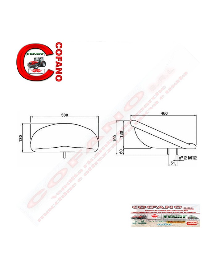 Sedile universale fisso in ecopelle 484x500x190 AMA