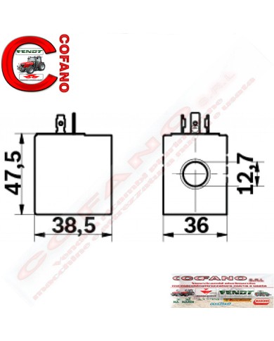 Bobina 12V per elettrovalvole Ø 12.7 mm - 83066