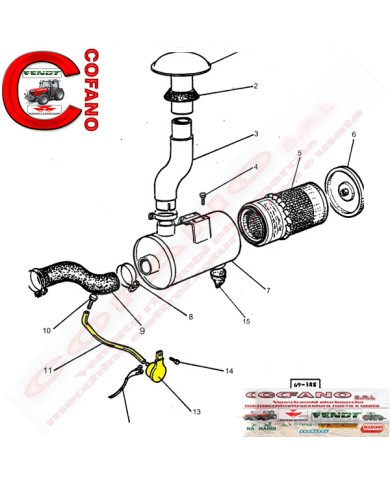 Vacuometro adattabile Massey Ferguson 100/200/400/500