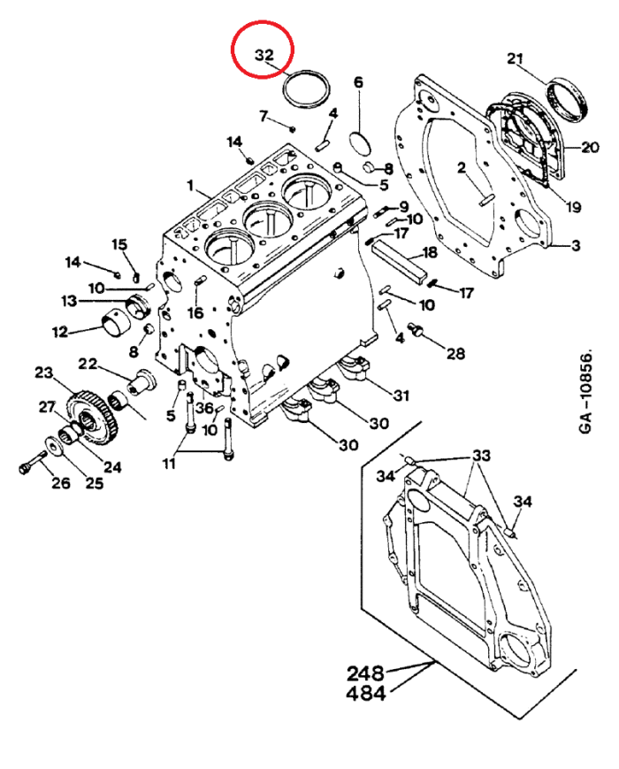 Spessore per motori Case IH, 3218540R1