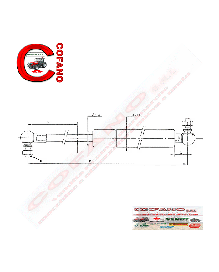 Molla a gas Lung. 785 mm
