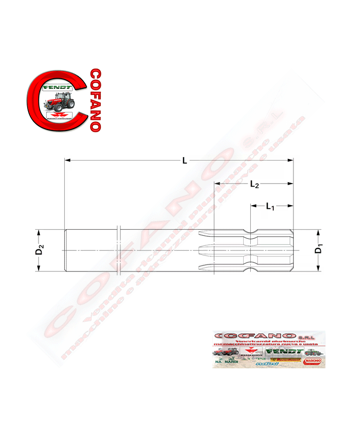 Prolunga albero PTO 500L 1.3/8