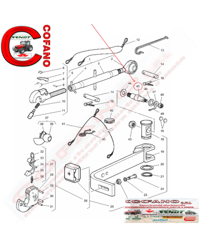 Perno d'attacco SHL 0.010.4965.0/2 MF serie 3300-3400
