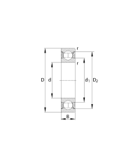 Cuscinetto a sfera a gola profonda 62062RS 30x62x16 mm SKF