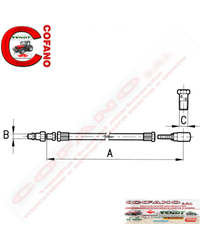 Kit tubi di collegamento per cilindro idraulico 3/8"collegamento 900/900 Kit tubi di collegamento per cilindro idraulico 3/8"collegamento 900/900