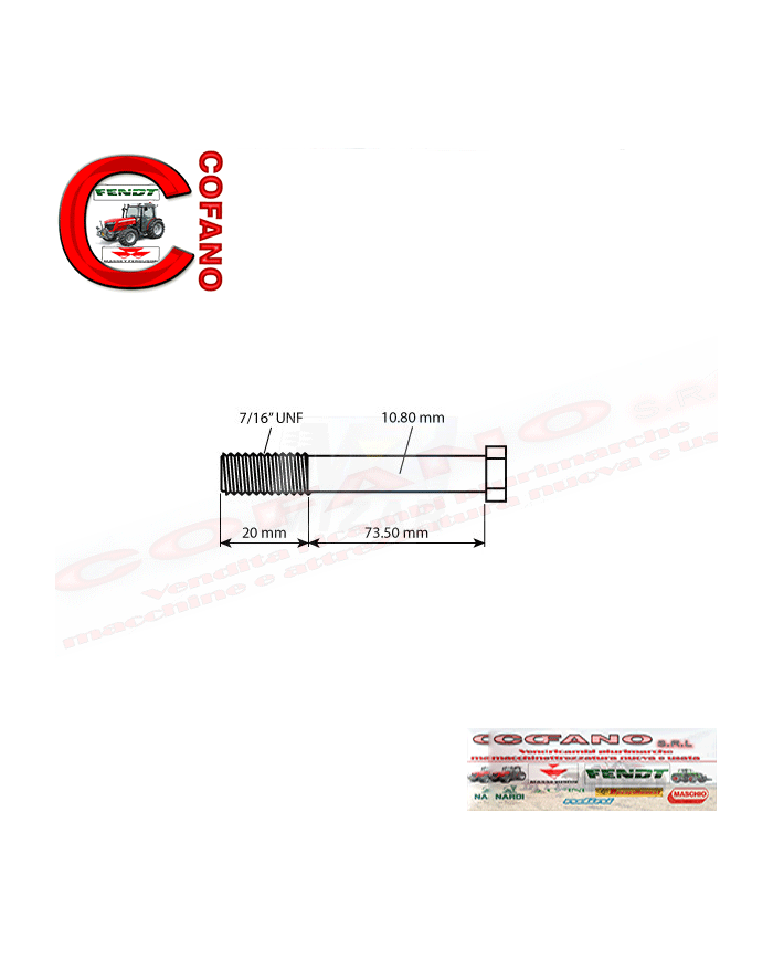 Vite biella 3055033R1 per motori e trattori Case IH