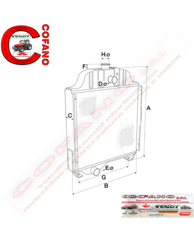 Radiatore Massey Ferguson serie 300