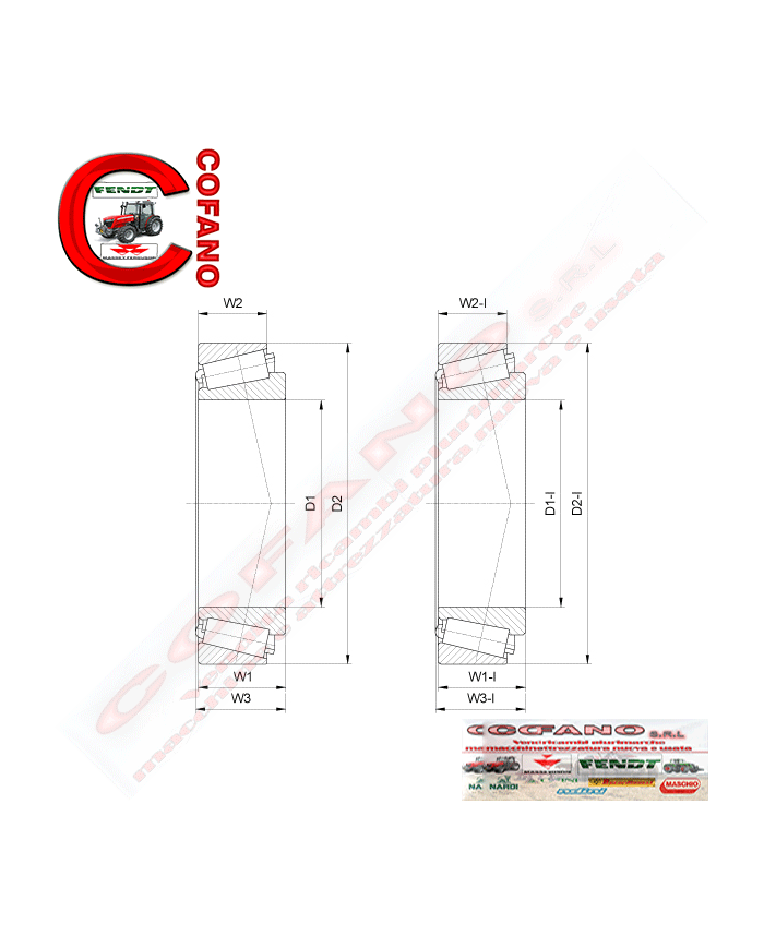 Cuscinetto a rulli conici 30207 Diametro 35 - 72 mm