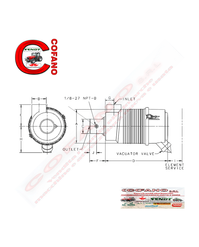 Filtro aria completo Donaldson G070006