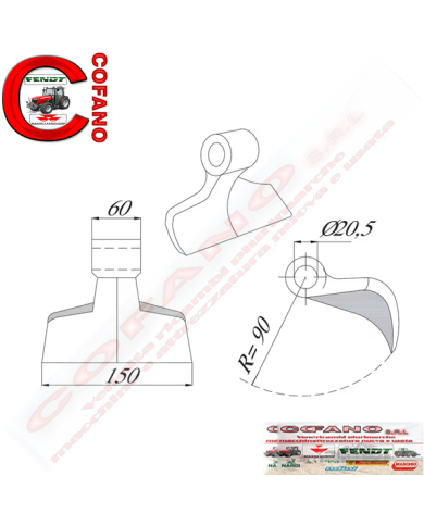 Mazza trinciasarmenti 14 Maschio M03400410R
