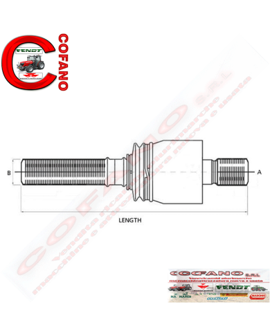 Testina sterzo sx dx Lungh. 118 mm