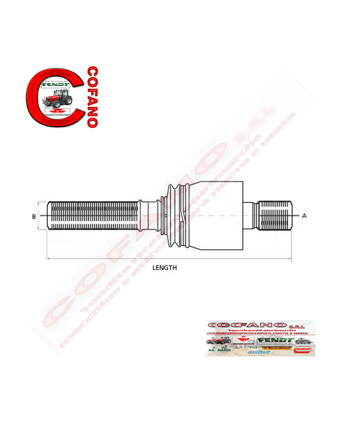 Testina sterzo sx dx Lungh. 118 mm