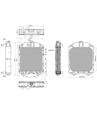 Radiatore Massey Feruson Landini H. 660 mm L. 470 mm