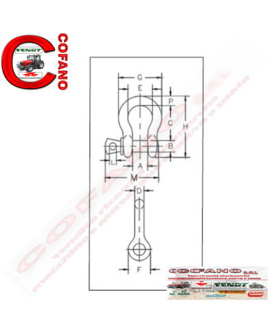 Grillo di ancoraggio con perno a vite G209 - Carico: 3/4T - Dimensioni: 7.94 mm Grillo di ancoraggio con perno a vite G209 - Carico: 3/4T - Dimensioni: 7.94 mm