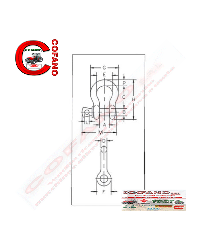 Grillo di ancoraggio con perno a vite G209 - Carico: 3/4T - Dimensioni: 7.94 mm Grillo di ancoraggio con perno a vite G209 - Carico: 3/4T - Dimensioni: 7.94 mm