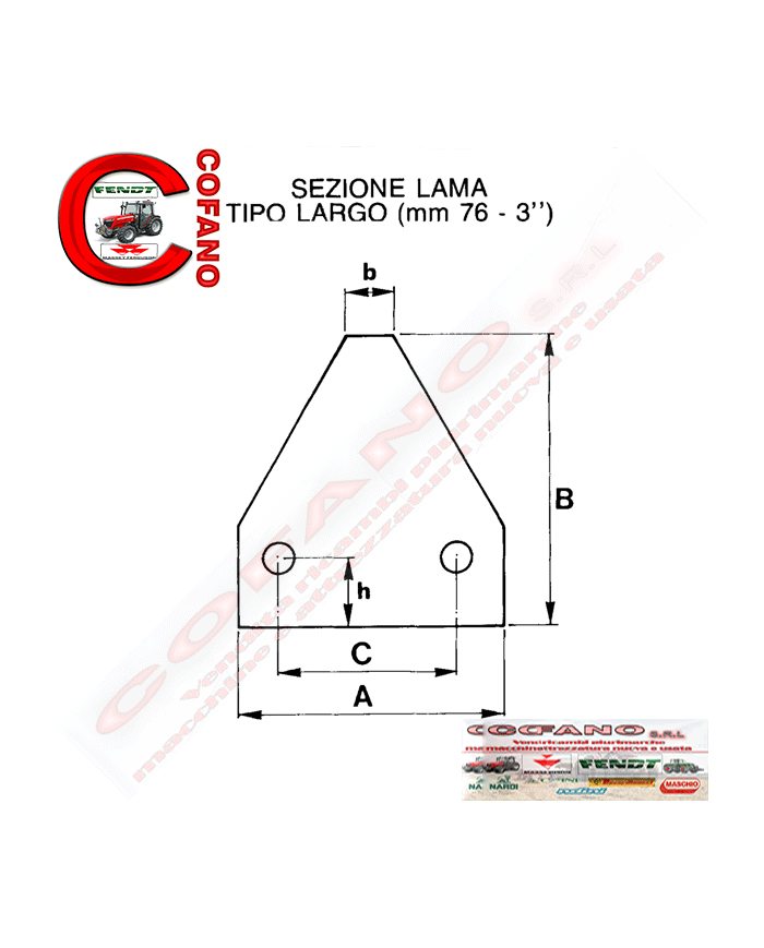 Lama rigata 2 fori 88x3 mm d.5,5 per GASP.925
