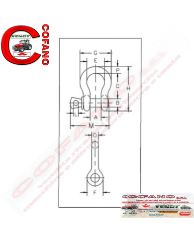 Grillo di ancoraggio con perno a vite G209 - Carico: 1/2T - Dimensioni: 6.35 mm Grillo di ancoraggio con perno a vite G209 - Carico: 1/2T - Dimensioni: 6.35 mm