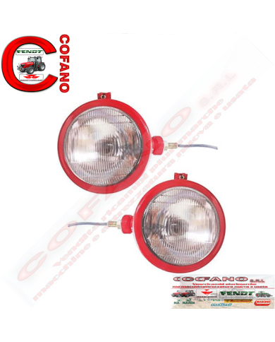 Kit faro anteriore dx e sx rosso con lampadina 12V Kit faro anteriore dx e sx rosso con lampadina 12V