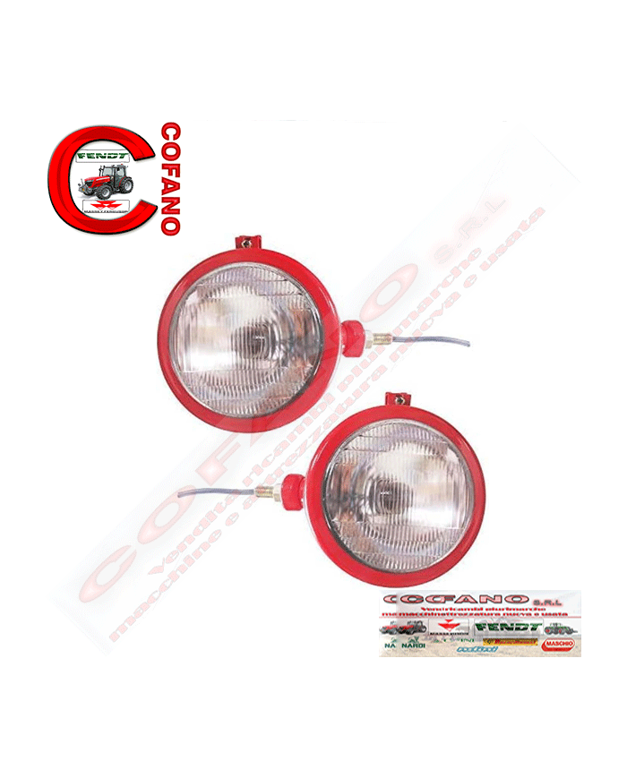 Kit faro anteriore dx e sx rosso con lampadina 12V