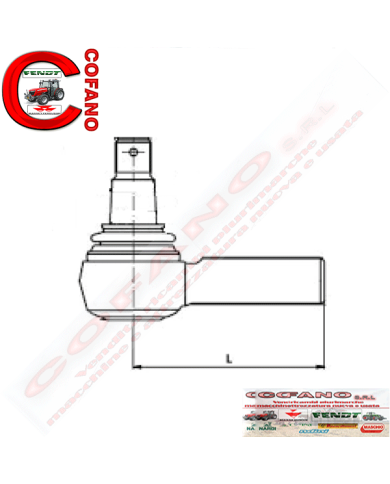Testina sterzo Lungh. 200+15 mm MF serie 3000