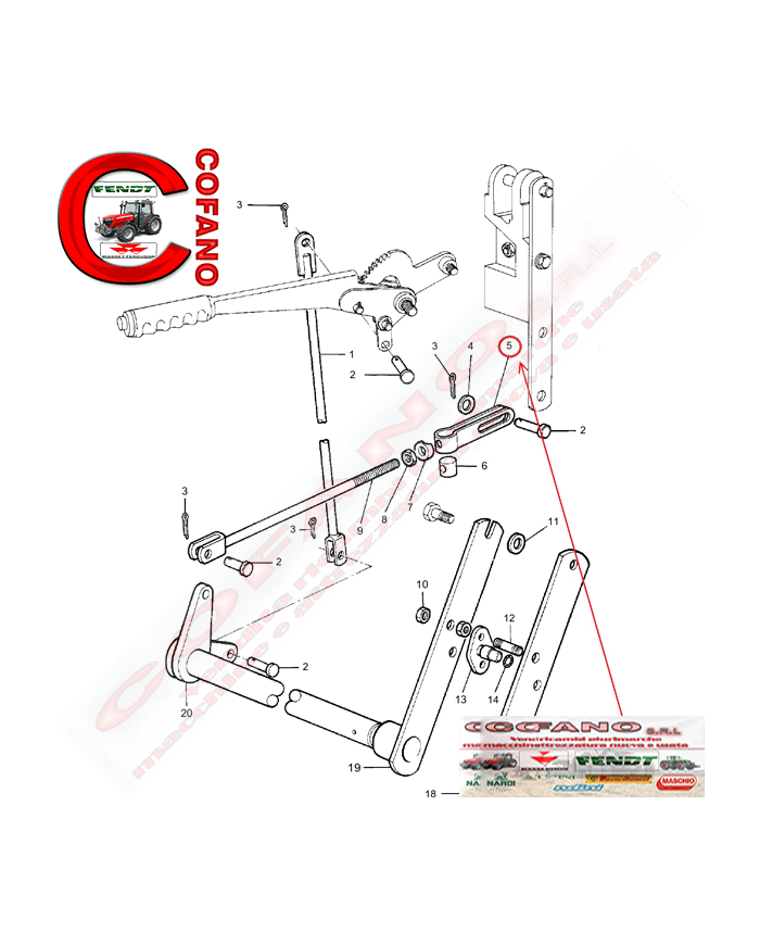 Forcella freno a mano 884786M1