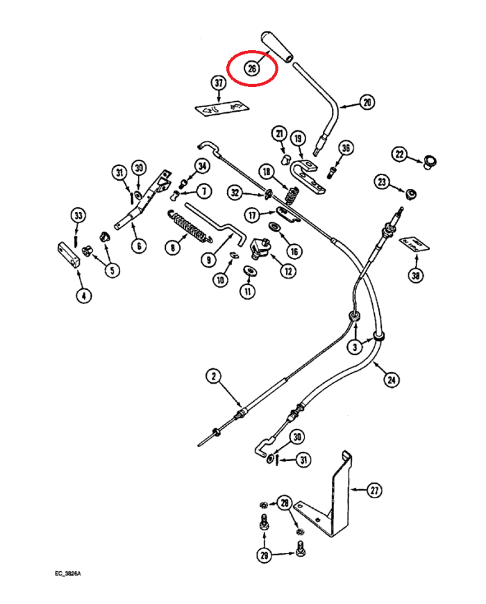 Pomello acceleratore a mano 3221355R1 compatibile con Case IH
