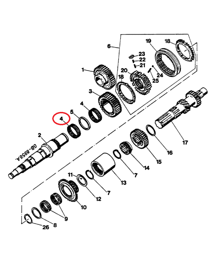 Gabbia cuscinetto a rulli sincronizzatore 3226998R91 Case IH