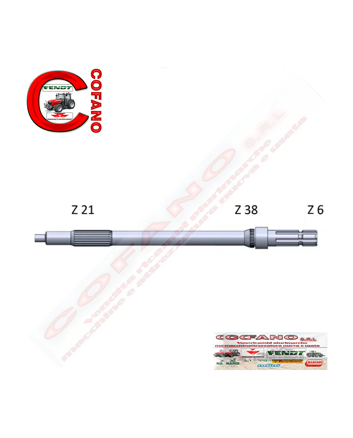 Albero presa di forza L. 612 mm