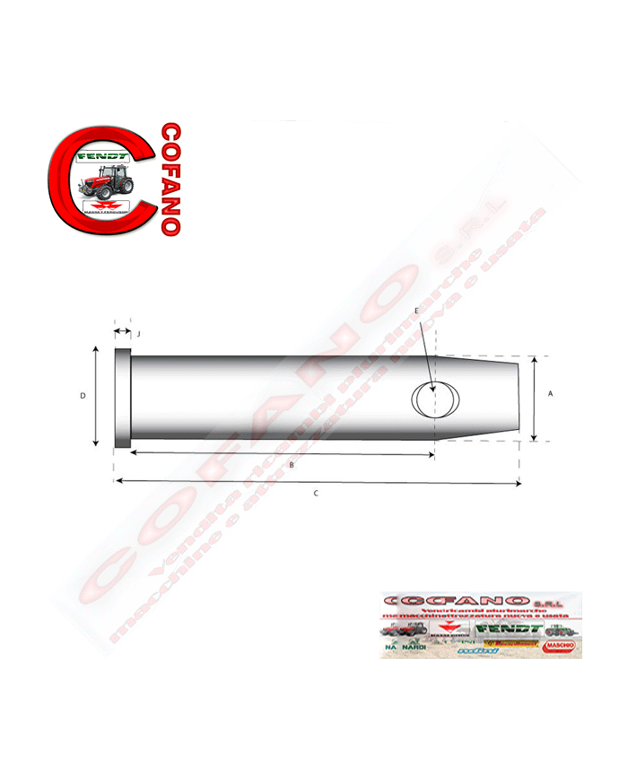 Perno 19x70mm Ø foro 7mm Cat.
