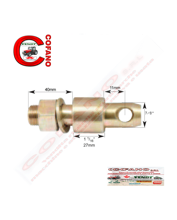 Perno per stabilizzatore 22x98mm Fil. 3/4x30mm