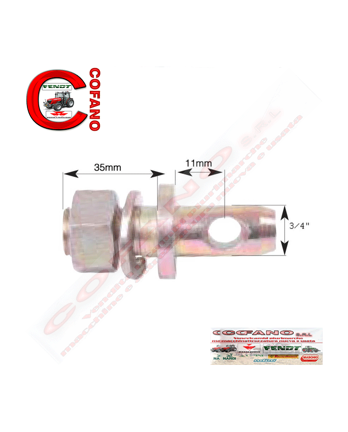 Perno per stabilizzatore 19x7mm Fil 3/4x28.5mm