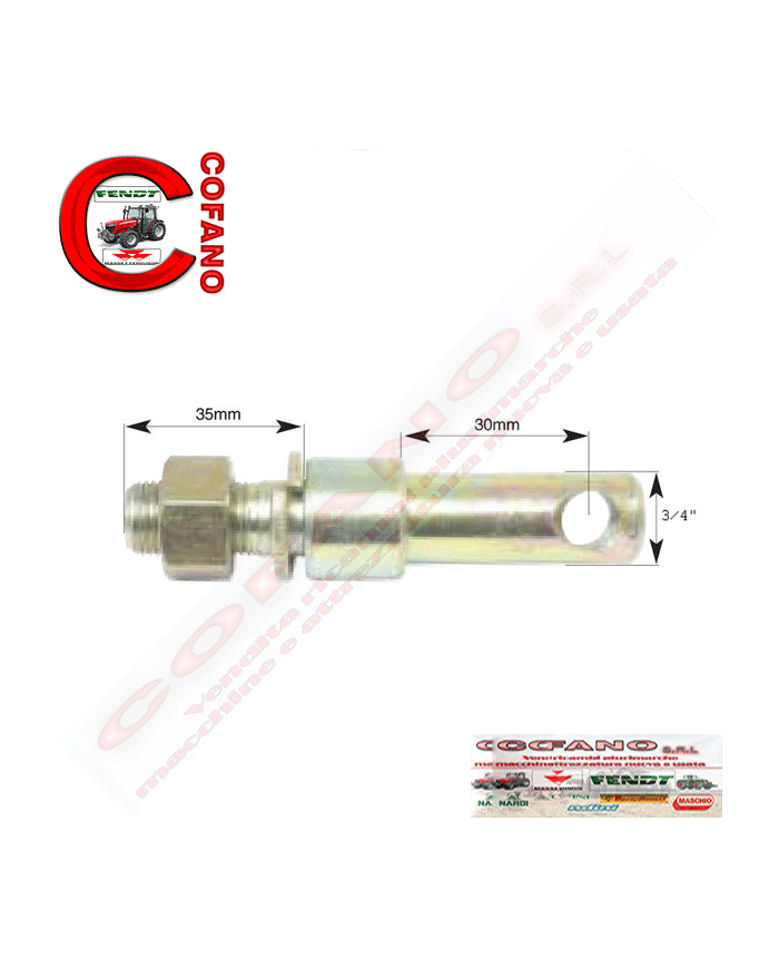 Perno per stabilizzatore 19x103mm Fil 5/8x25.4mm