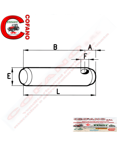Perno per 3° punto d.25,4x132 mm Perno per 3° punto d.25,4x132 mm
