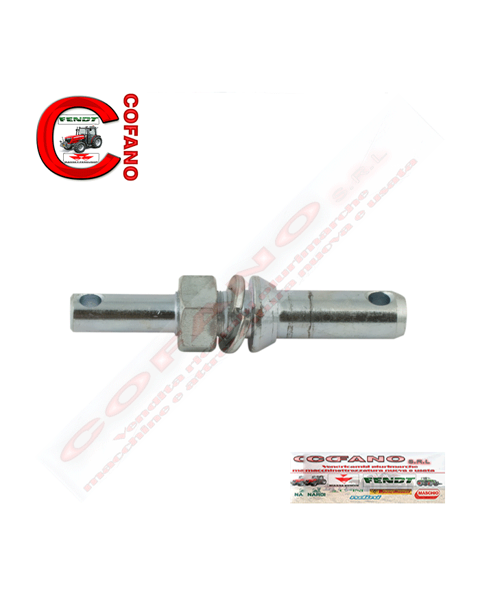 Perno doppio per attacco attrezzi con dado e rondella