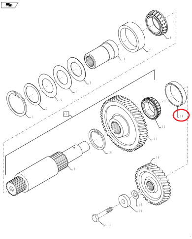 Custodia cuscinetto albero trasmissione 865270R1 Case IH 76x56x22,92