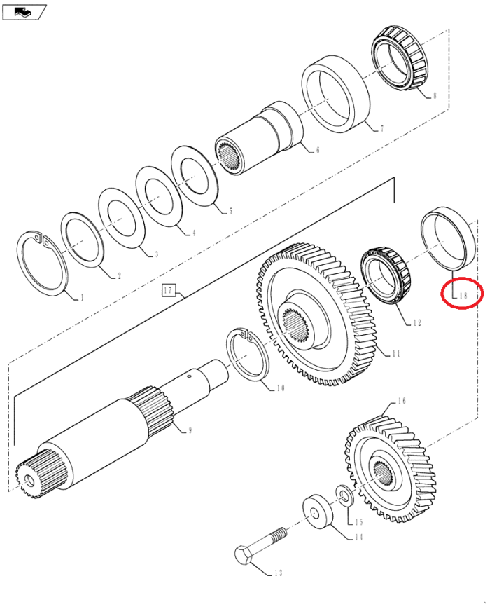 Custodia cuscinetto albero trasmissione 865270R1 Case IH 76x56x22,92
