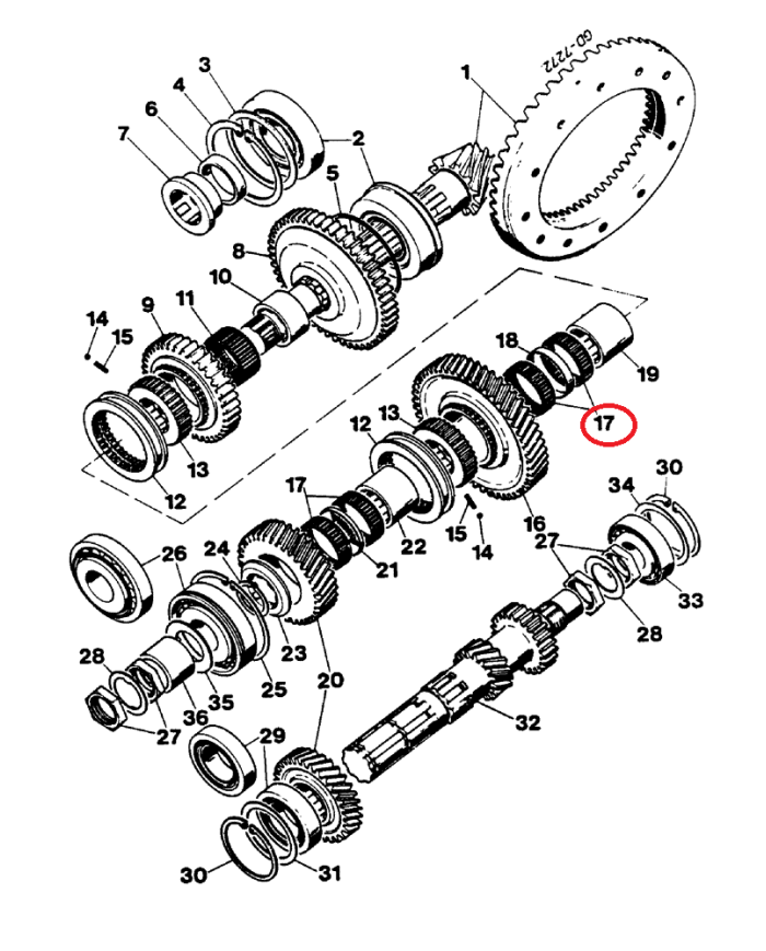 Cuscinetto a rulli trasmissione 3221400R92 Case IH 65x70x20 mm