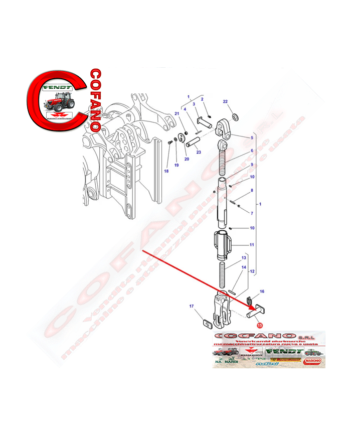Perno d'attacco Agco 3788414M1