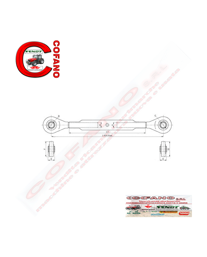 Barra superiore CAT 2/2 Lungh 530/790 mm