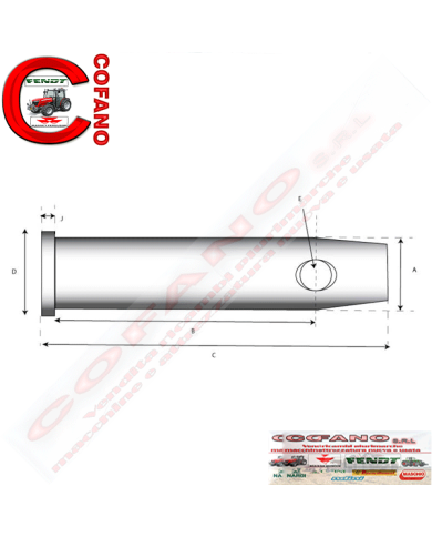 Perno 16x40 mm Ø 16 mm Perno 16x40 mm Ø 16 mm