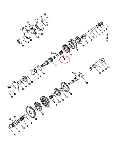 Cuscinetto a rulli 3143585R91 sincronizzatore Case IH ‎49x46x38 mm