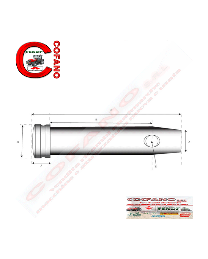 Perno Lung 102 mm x Ø 19 mm Cat. 1