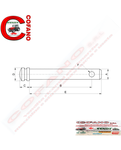 Perno Lung 128 mm x Ø 25 mm Perno Lung 128 mm x Ø 25 mm