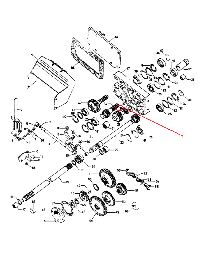Cuscinetto presa di forza 3142432R91 Case IH ‎58x45x3 mm