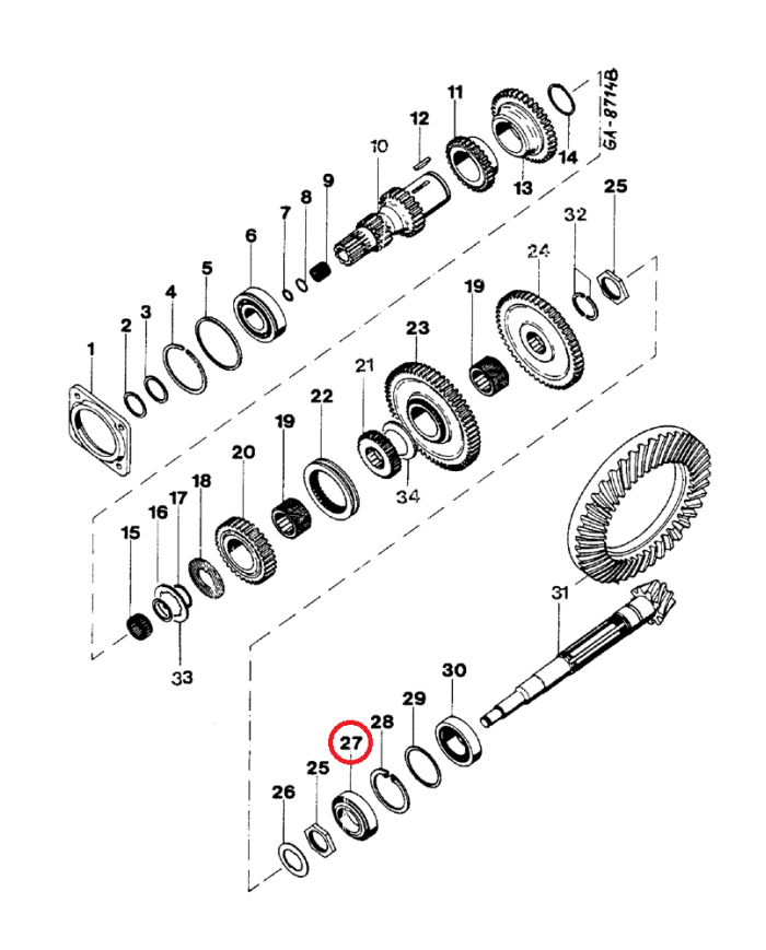 Cuscinetto trasmissione 3148445R91 Case IH ‎90x50x24.75 mm
