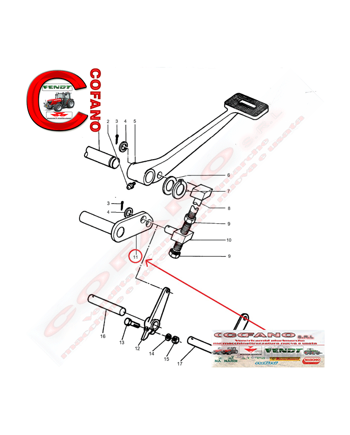 Leva per pedale frizione 1809179M92