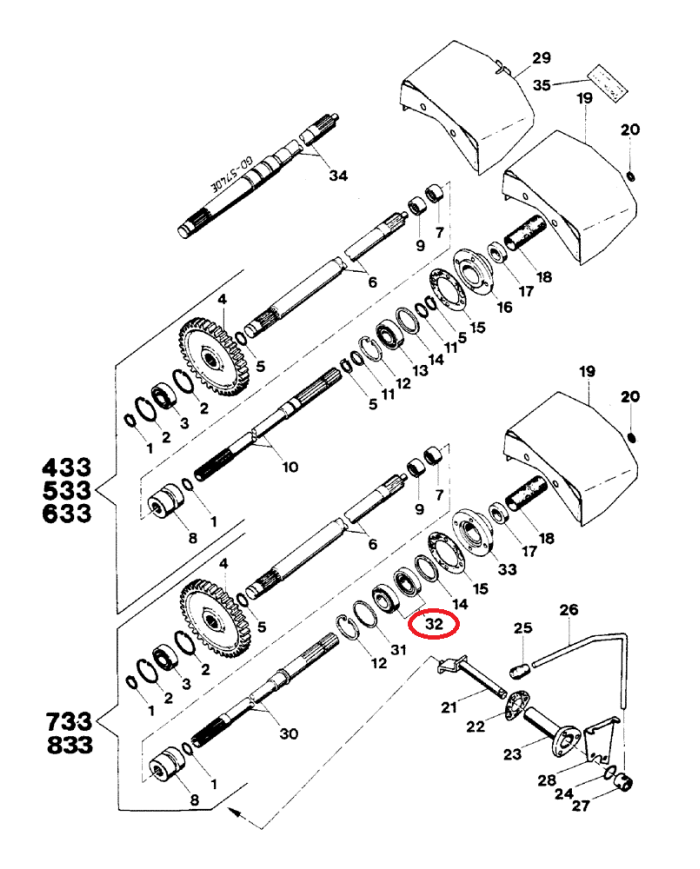 Cuscinetto 3142398R91 albero PTO Case IH 72x35x18 mm