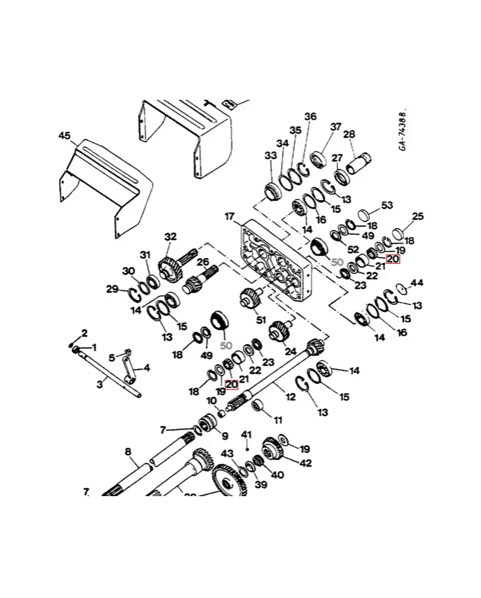 Cuscinetto a rulli 3221292R91 PTO Case IH 58x38x20,5 mm