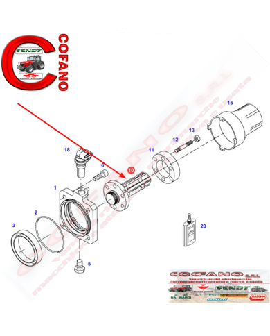 Albero pto 1'' 3/4 Z20 MF Fendt 0071033100000